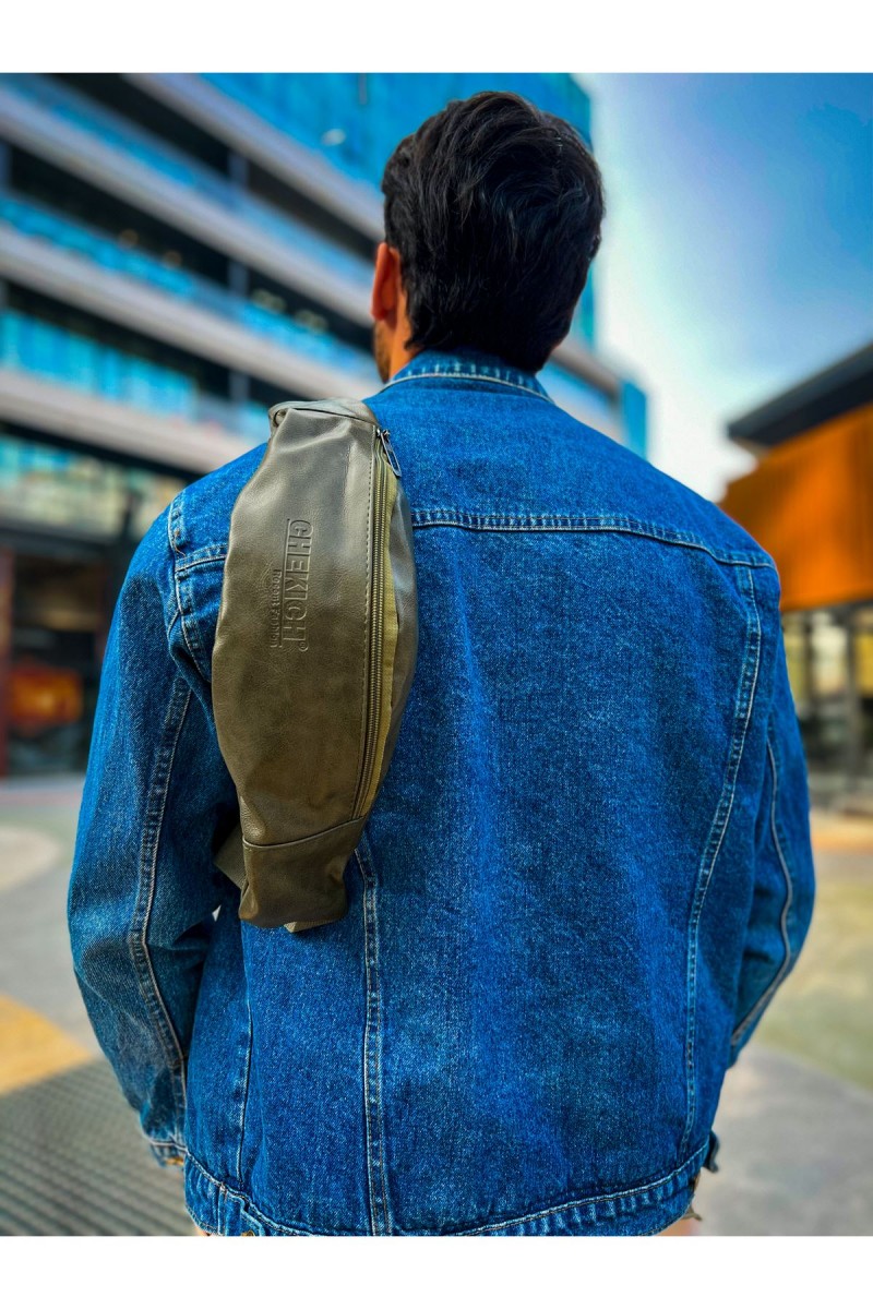 CNT010 - Cilt Deri Erkek Çapraz Çanta HAKI