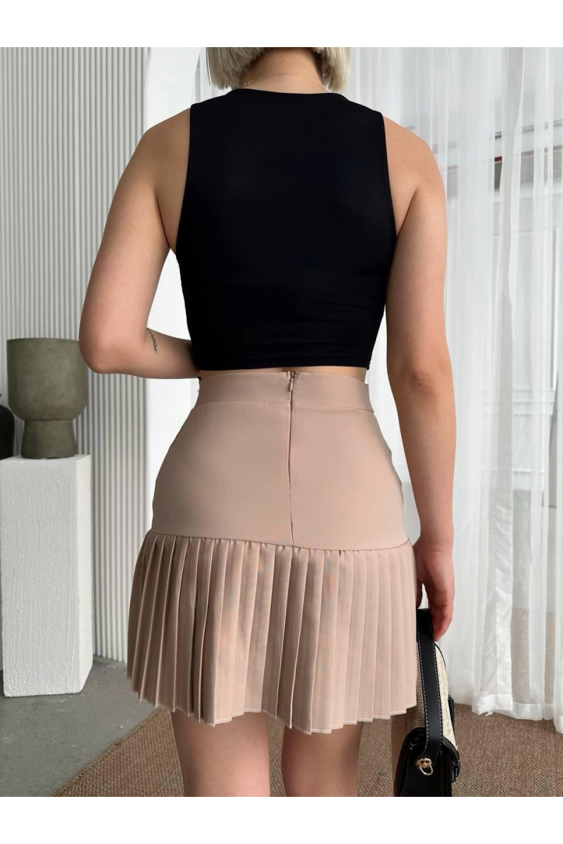 Altı pliseli mini etek