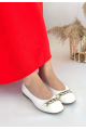 Cleo Beyaz Cilt Babet Ayakkabı