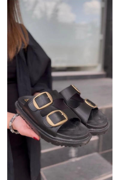 KBTX-1 Kuback Siyah Günlük Kadın Terlik