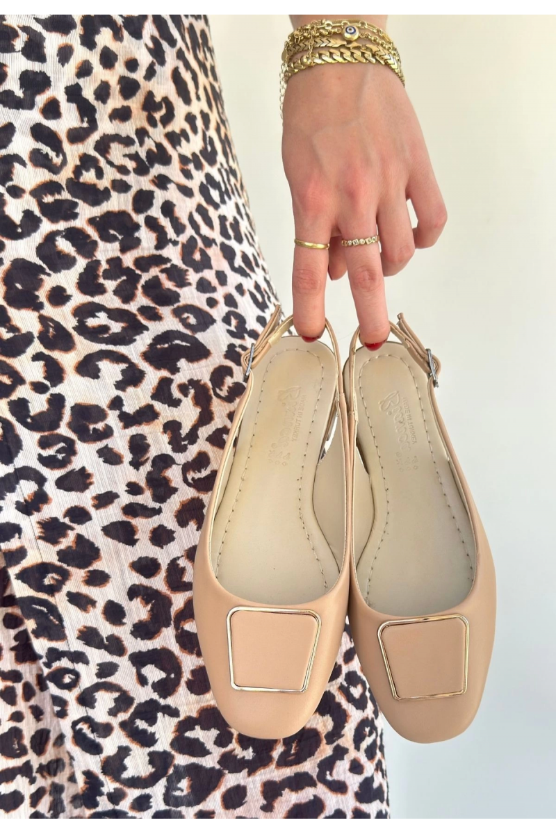 Canka Nude Cilt Babet Ayakkabı Canka Nude Cilt Babet Ayakkabı