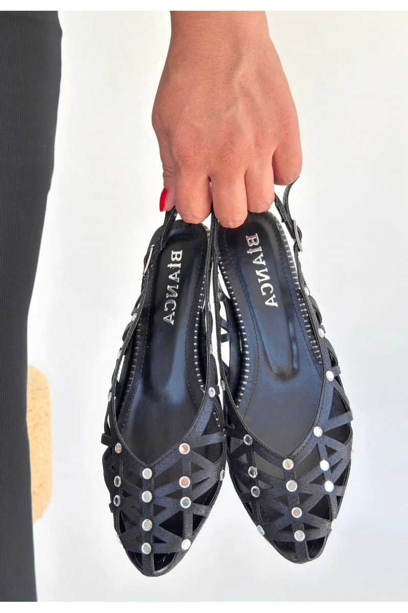 Faty Siyah Cilt Babet Ayakkabı