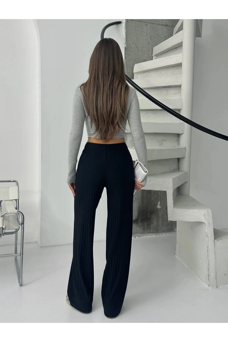 Fitilli şardonlu pantolon siyah a4058 Fitilli şardonlu pantolon siyah a4058