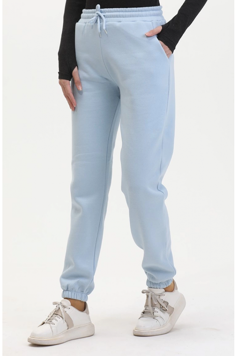 3 iplik şardonlu paça lastikli eşofman bebe mavi is001