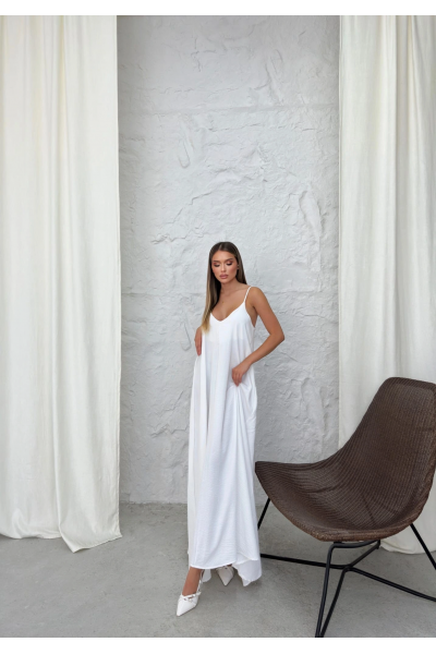 Aerobin uzun elbise beyaz pt