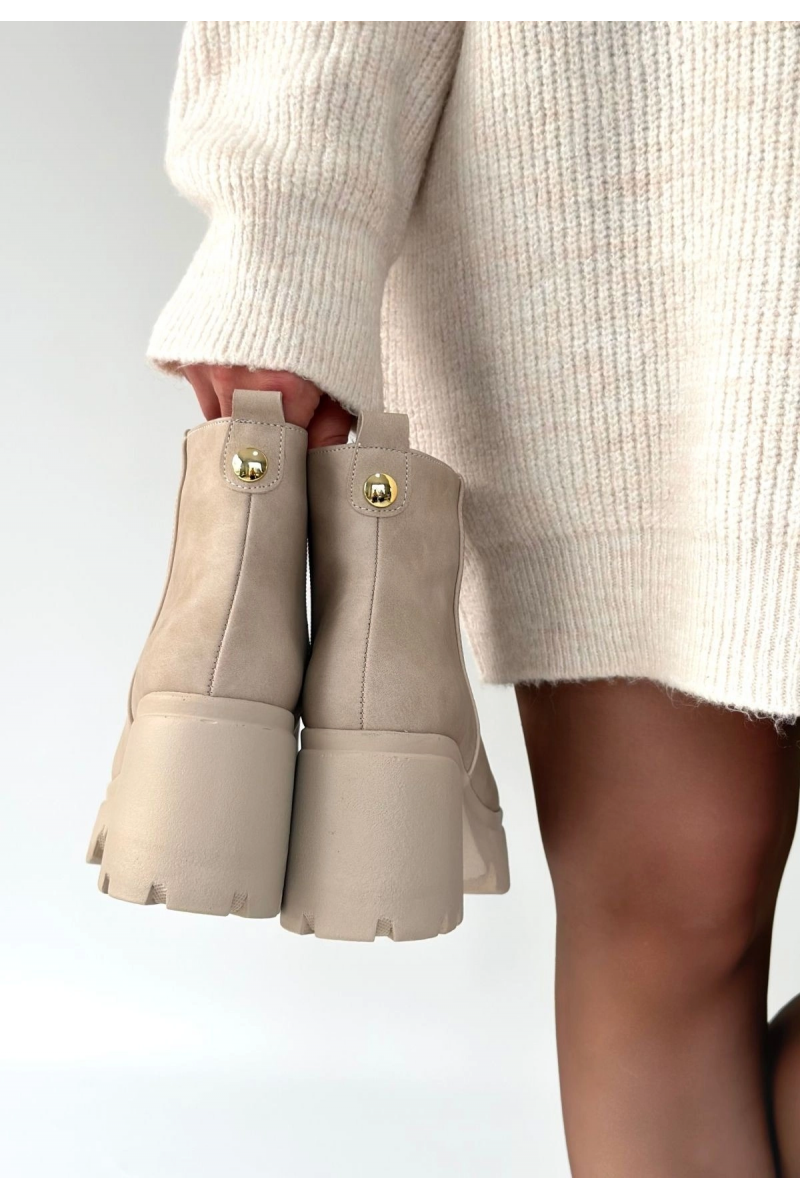 Belay Bej Nubuk Topuklu Bot