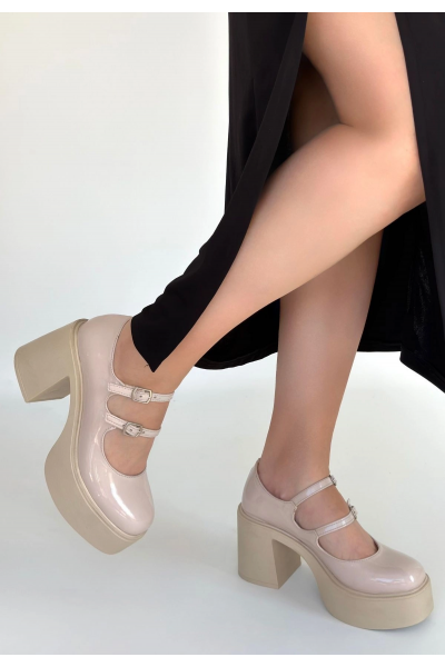 Jarlo Bej Rugan Dolgu Topuk Ayakkabı