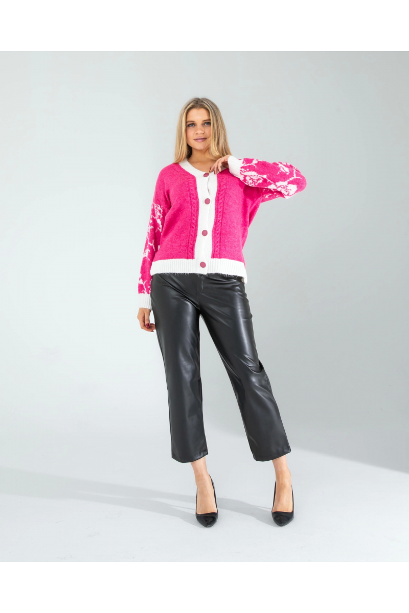 Fuşya Triko Hırka Fuşya Triko Hırka