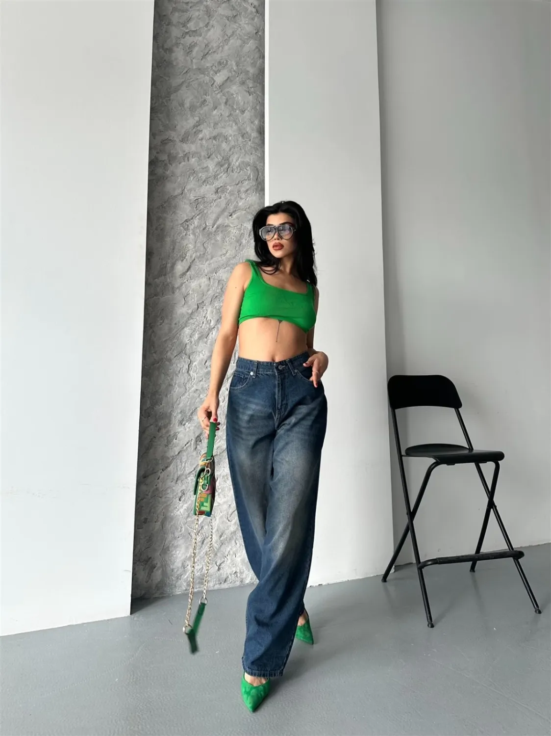 Baggy süper taş bıyık yıkama kahve tint jeans pantolon d2007 — görsel 3 · QJFZFKJJMJ