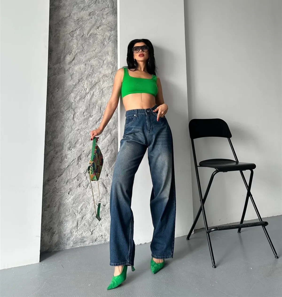 Baggy süper taş bıyık yıkama kahve tint jeans pantolon d2007 — görsel 4 · QJFZFKJJMJ