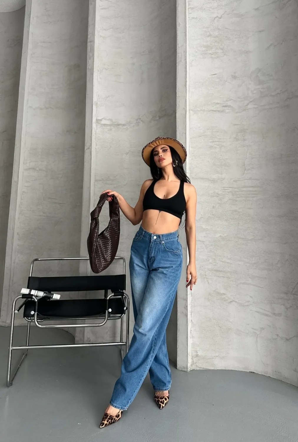 Baggy süper taş bıyık yıkama mavi jeans pantolon d2007 — görsel 5 · SONQ64NUH9
