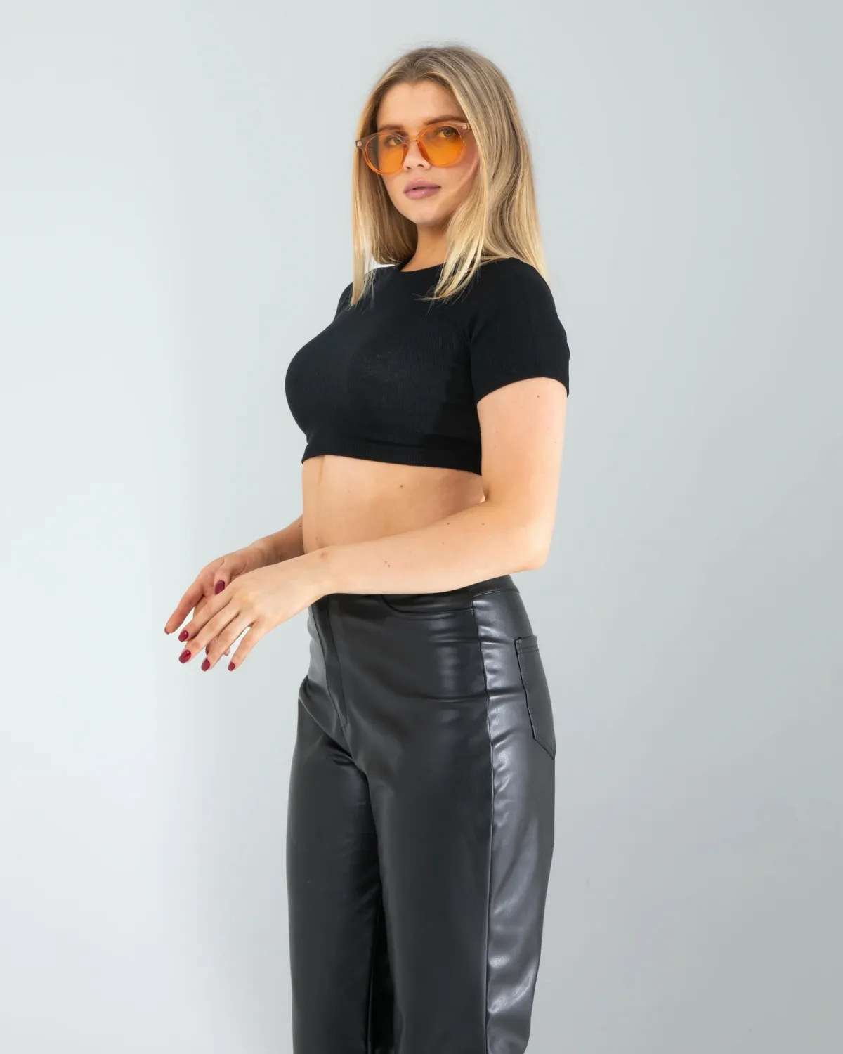 Siyah Fitilli Kaşkorse Mini Bluz — görsel 3 · KV2025010188