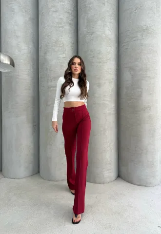 Önü cumalı ithal krep pantolon — görsel 2