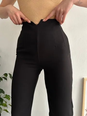 Atlas fletolu pantolon siyah — görsel 3