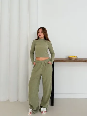 Balıkçı yaka örme takım mint st265865 — görsel 1
