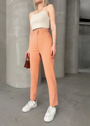 Beli lastikli karamel pantolon — görsel 2