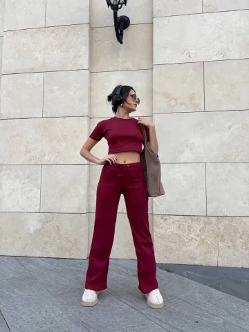 Bol paça pantolonlu alt üst takım — görsel 3
