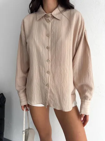 Çizgili oversize gömlek — görsel 2