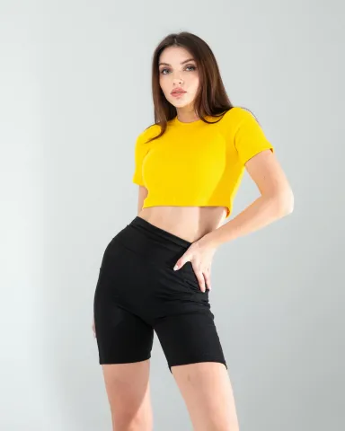 Sarı Fitilli Kaşkorse Mini Bluz — görsel 2