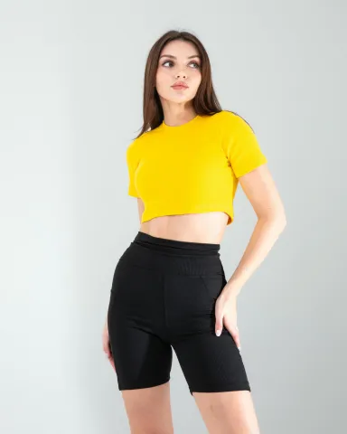 Sarı Fitilli Kaşkorse Mini Bluz — görsel 1