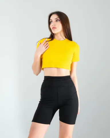 Sarı Fitilli Kaşkorse Mini Bluz — görsel 3