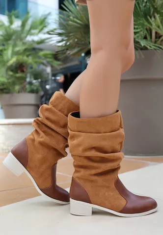 Jolin Taba Cilt Süet Detaylı Çizme — görsel 2
