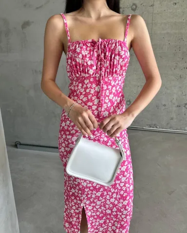 Kaşkorse Desenli askılı elbise — görsel 2