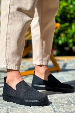 KB-114 Kuback Siyah Triko Siyah Yüksek Taban Bağcıksız Günlük Erkek Ayakkabı — görsel 2