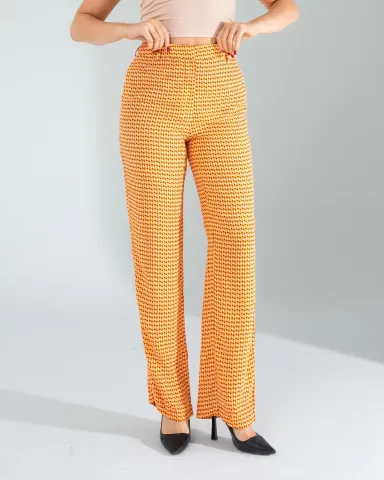 Retro Desen Cepli Turuncu Pantolon — görsel 3