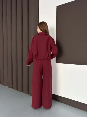 Trenç takım alt üst bordo ons — görsel 3