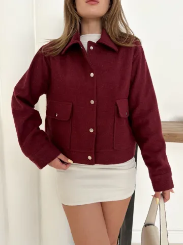 Zr model kaşe ceket bordo st255807 — görsel 2